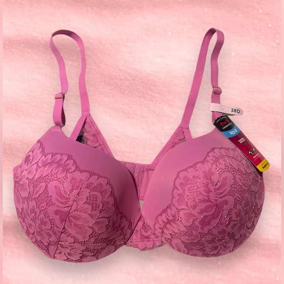 🆕Maidenform Deep Plunge “Love the Lift” in Rose Gold Lace Push Up Bra NWT - Picture 1 of 7